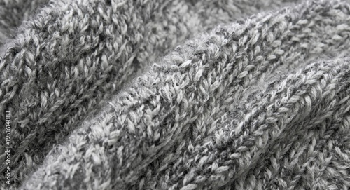 Knitted grey fabric with a ...