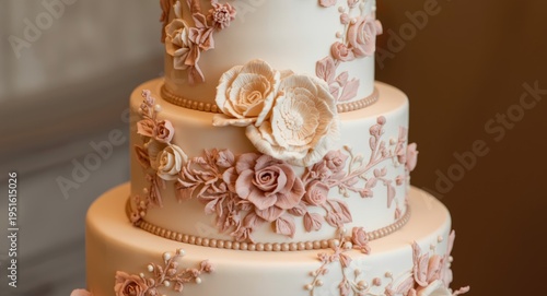 Luxury tiered bridal cake e...