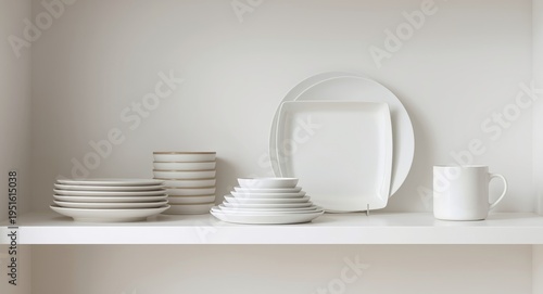 Minimalist styled white dis...