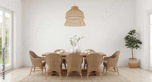 Coastal home dining room wi...