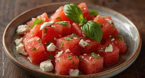 Juicy watermelon pieces and...