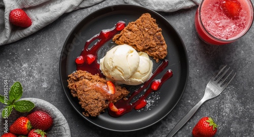 Flat lay of a sweet plate w...