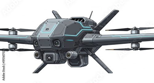 Advanced drone technology showcasing aerial surveillance and reconnaissance capabilities.