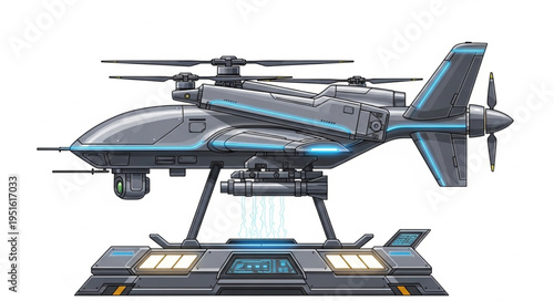 Futuristic drone design showcasing advanced technology and aerial capabilities for surveillance and transport.