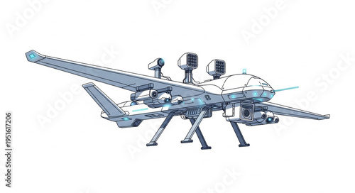 Detailed metal model of a military drone, showcasing intricate design and engineering.