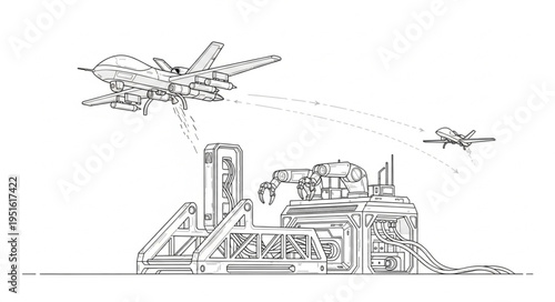 Military aircraft engaging a ground-based defense system in a combat scenario.