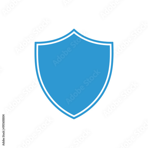 A blue shield icon with a white outline on a white background