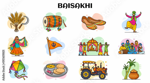 Baisakhi Festival Icons: Harvest, Music, Dance, Culture, Punjab