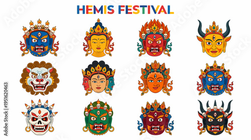 Hemis Festival Masks - Tibetan Buddhist Deities & Demons