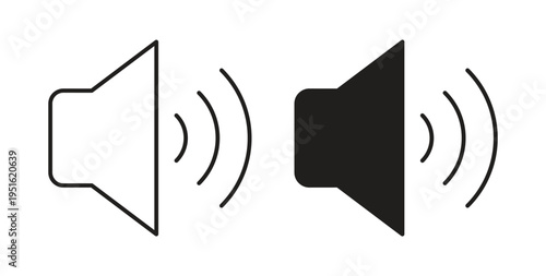 Speaker icon, Outline Symbol Illustration, Editable Stroke perfect for logos and more