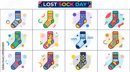Lost Sock Day Celebration - Colorful Socks Collection