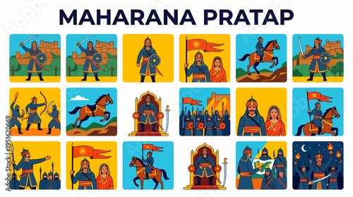 Maharana Pratap: Indian Warrior King Historical Illustrations
