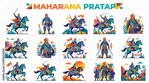 Maharana Pratap: Indian Warrior King Illustrations