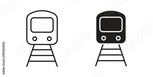 Subway icon, Outline Symbol Illustration, Editable Stroke perfect for logos and more