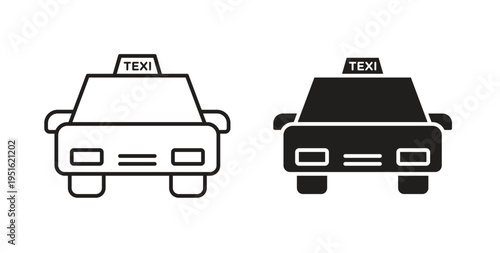 Taxi icon, Outline Symbol Illustration, Editable Stroke perfect for logos and more