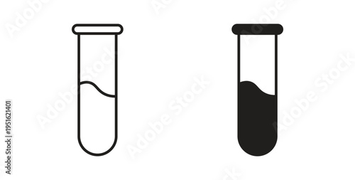 Test tube icon, Outline Symbol Illustration, Editable Stroke perfect for logos and more