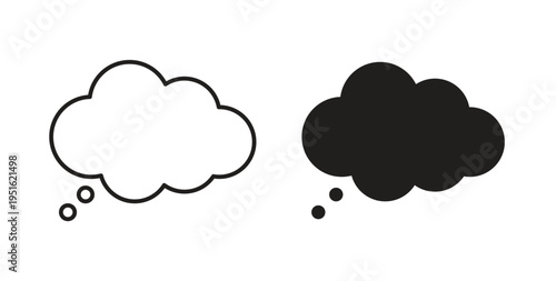 Think bubble icon, Outline Symbol Illustration, Editable Stroke perfect for logos and more