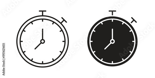 Timer icon, Outline Symbol Illustration, Editable Stroke perfect for logos and more