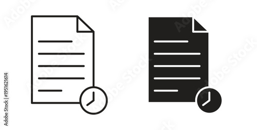 Timesheet icon, Outline Symbol Illustration, Editable Stroke perfect for logos and more