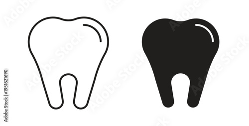 Tooth icon, Outline Symbol Illustration, Editable Stroke perfect for logos and more