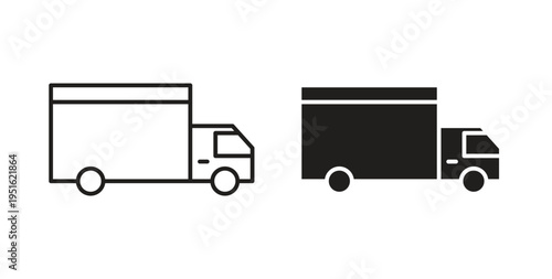 Truck icon, Outline Symbol Illustration, Editable Stroke perfect for logos and more
