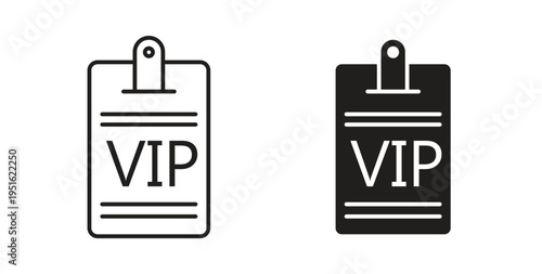 VIP pass icon, Outline Symbol Illustration, Editable Stroke perfect for logos and more