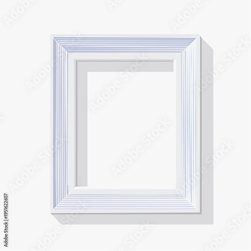 Elegant White Picture Frame with Ornate Detailing.