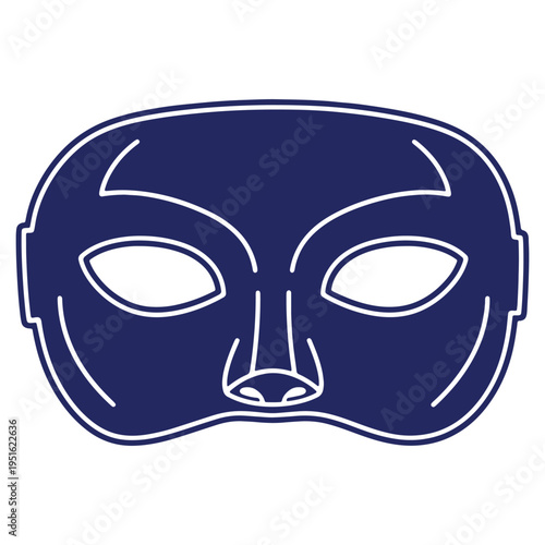 Elegant Blue Mask for Masquerade Ball or Carnival Celebration Mysterious Disguise Illustration