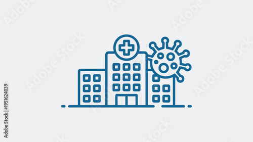 Hospital building icon healthcare facility medical center minimal line