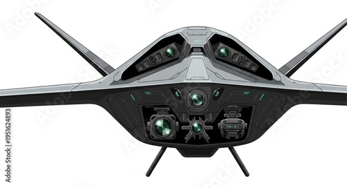 Advanced unmanned aerial vehicle design showcasing stealth technology and advanced capabilities.