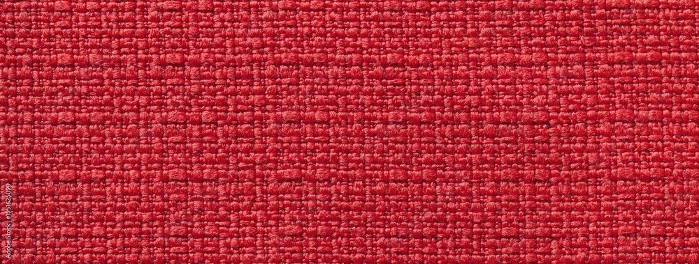Fototapeta premium Texture bright red textile material background, macro weave pattern. Structure of vintage fabric backdrop