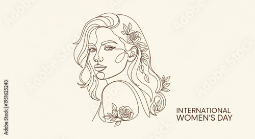 Elegant Woman Portrait International Womens Day Celebration.