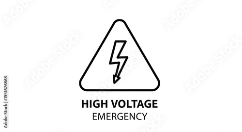 High Voltage Warning Sign Electrical Hazard Symbol.