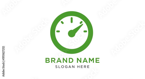 Green Clock Icon for Time Management and Efficiency Logo Design.