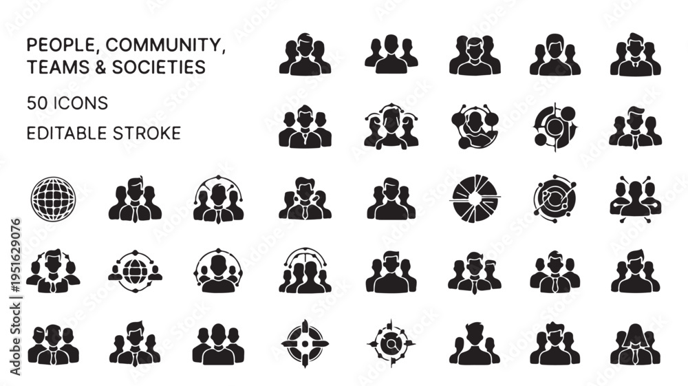 Obraz premium Editable Community Icons Set