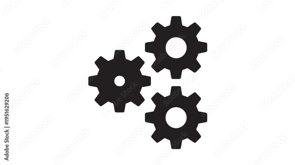 Fototapeta premium Black Gears on White Background