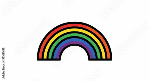 Colorful arc of light, vibrant spectrum, distinct colored bands