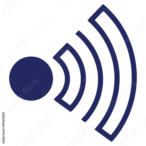 Wireless connection icon illustration for internet connectivity and mobile signal broadcast with seamless communication represented by modern design and technology