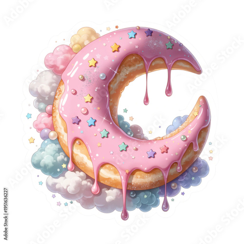 pink donut with sprinkles