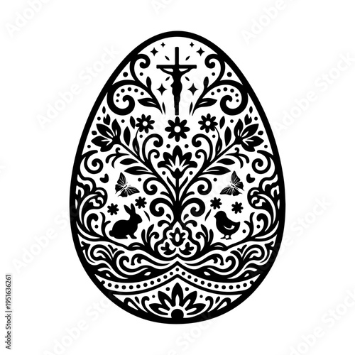 Easter Sunday Celebration with Eggs, Bunny, and Spring Decorations – Christian Holiday Vector Design