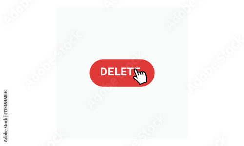 Hand clicking delete button icon.