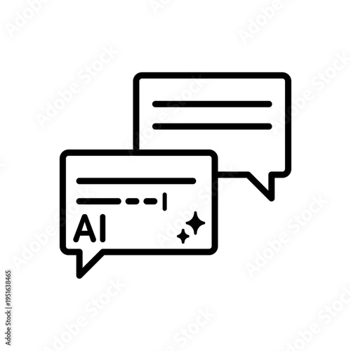 AIテクノロジー ビジネス＆生活アイコンシリーズ – AIチャット