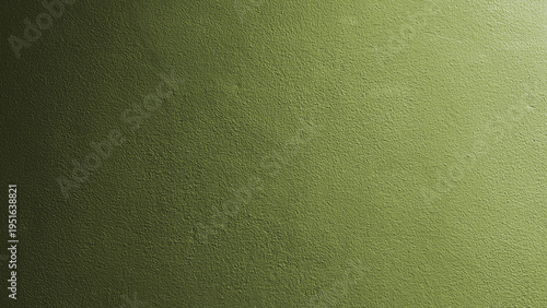 Foto A picture shows the surface roughness of a textured plaster wall painted olive green, with lighting fluctuations