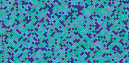 Geometric pattern featuring interlocking diamond shapes in teal and deep purple