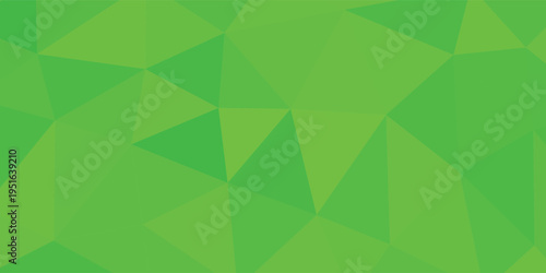 Geometric abstract design with vibrant green triangular patterns.