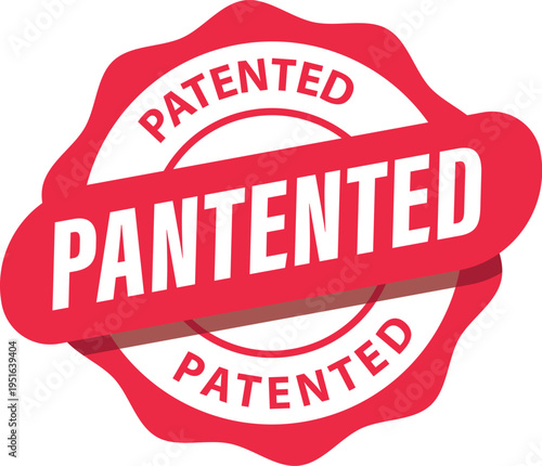 Vector Illustration Patented Seal. Modern Red Stamp Design