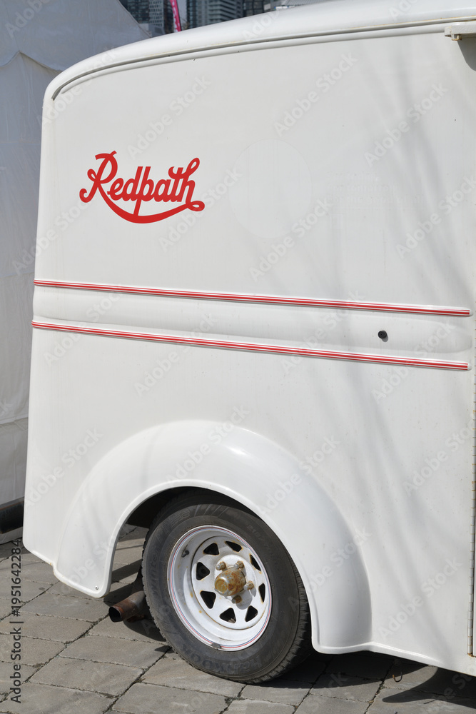Fototapeta premium vintage 1947 Divco Redpath (Sugar Refinery) delivery truck at Sugar Shack TO, Harbourfront Centre (14-15 March 2026), Toronto