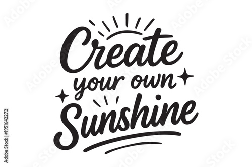 Create your own sunshine inspiring lettering with sunburst and stars