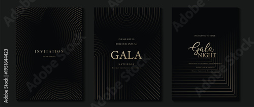 Art deco wedding invitation card vector. Luxury classic antique cards design for VIP invite, Gatsby invitation gold, Fancy party event, Save the date card and Thank you card. Vector illustration