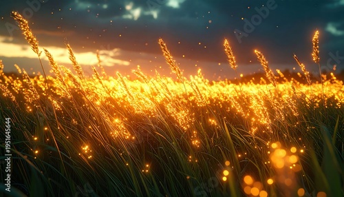 Wallpaper Mural Fireflies illuminating a field at dusk. Torontodigital.ca